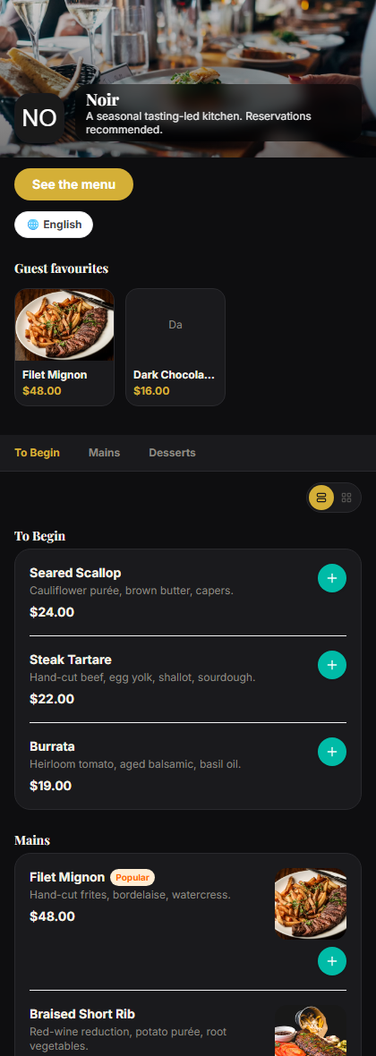 Fine dining